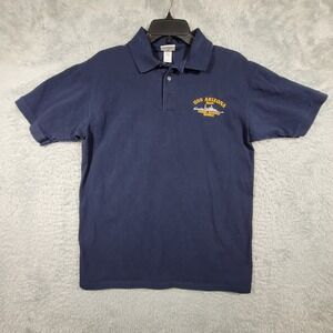 Anvil Polo Shirt Mens Medium Blue USS Arizona Pearl Harbor Hawaii Military